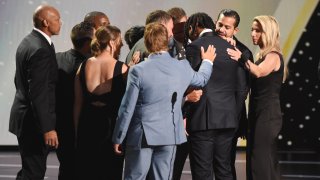 Damar Hamlin and Buffalo Bills' training staff are seen onstage at the 2023 ESPYs held at Dolby Theatre on July 12, 2023 in Los Angeles, California.