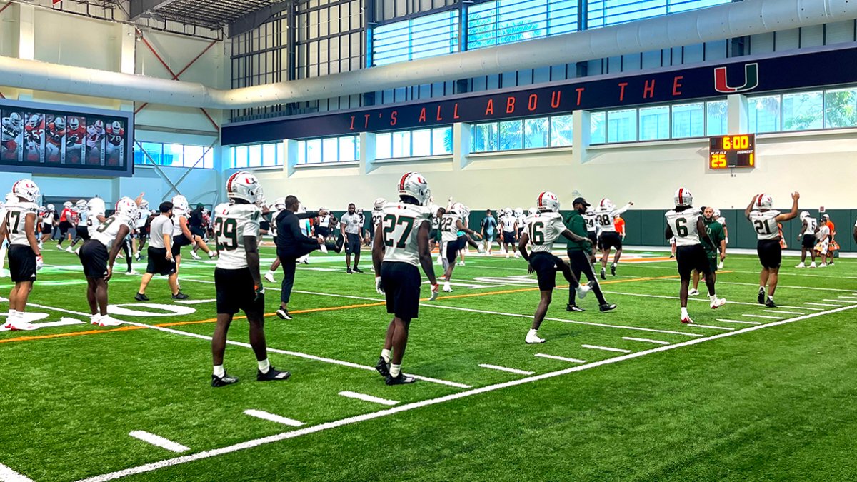 Miami Hurricanes keep portion of football practice indoors with