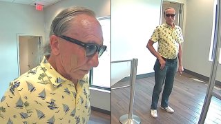 The FBI is searching for a suspect who robbed a Bank of America in Hollywood on Aug. 24, 2023.