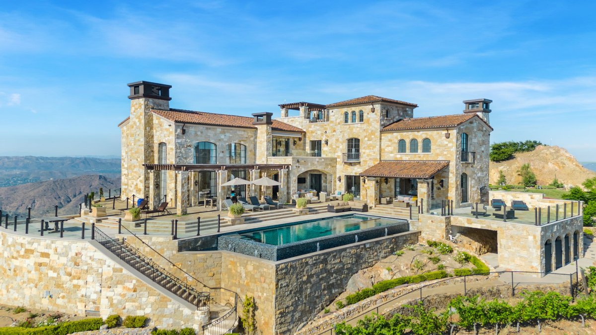 Look inside the .5 million Tuscan-style mega villa perched 2,000 feet above Malibu