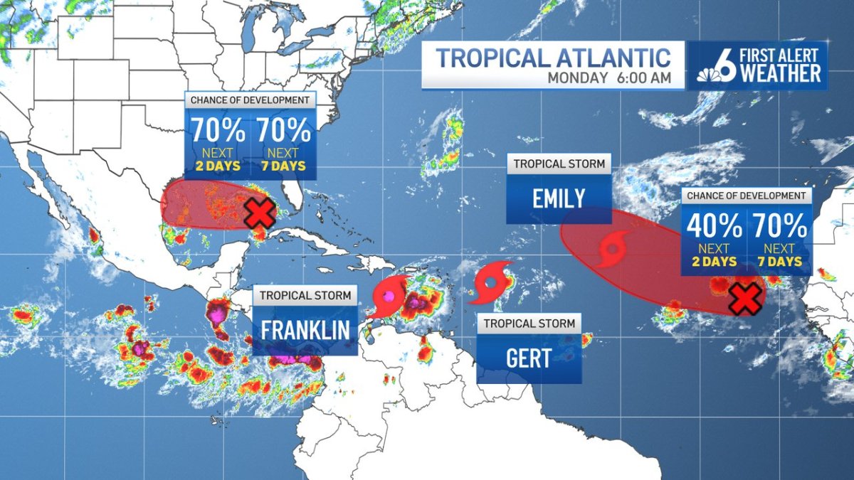Tropical Storm Gert forms in the Atlantic as forecasters track Tropical Storm Franklin – NBC 6 South Florida - Vimarsana News