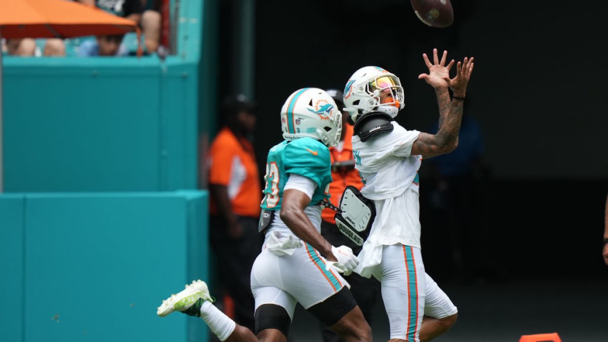 Miami Dolphins take first scrimmage from the practice field to