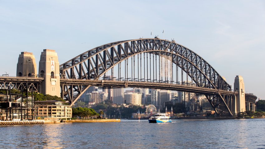 The Sydney Harbour Bridge with North Sydney in background.