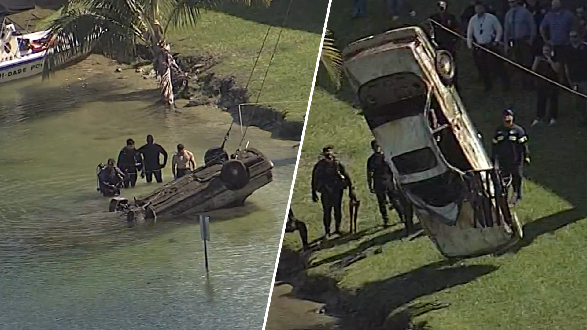 MDPD divers search recover vehicles submerged in Doral lake that could be linked to unsolved crimes