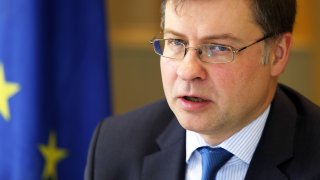 Valdis Dombrovskis, Vice-President of the European Commission for the Euro & Social Dialogue, photographed at the Renaissance Harbour View Hotel in Wan Chai. 02DEC17 SCMP/ Xiaomei Chen (Photo by Chen Xiaomei/South China Morning Post via Getty Images)