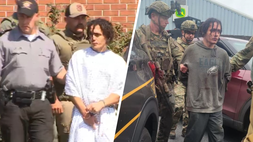 Convicted Danelo Cavalcante in police custody after his apprehension early Wednesday.