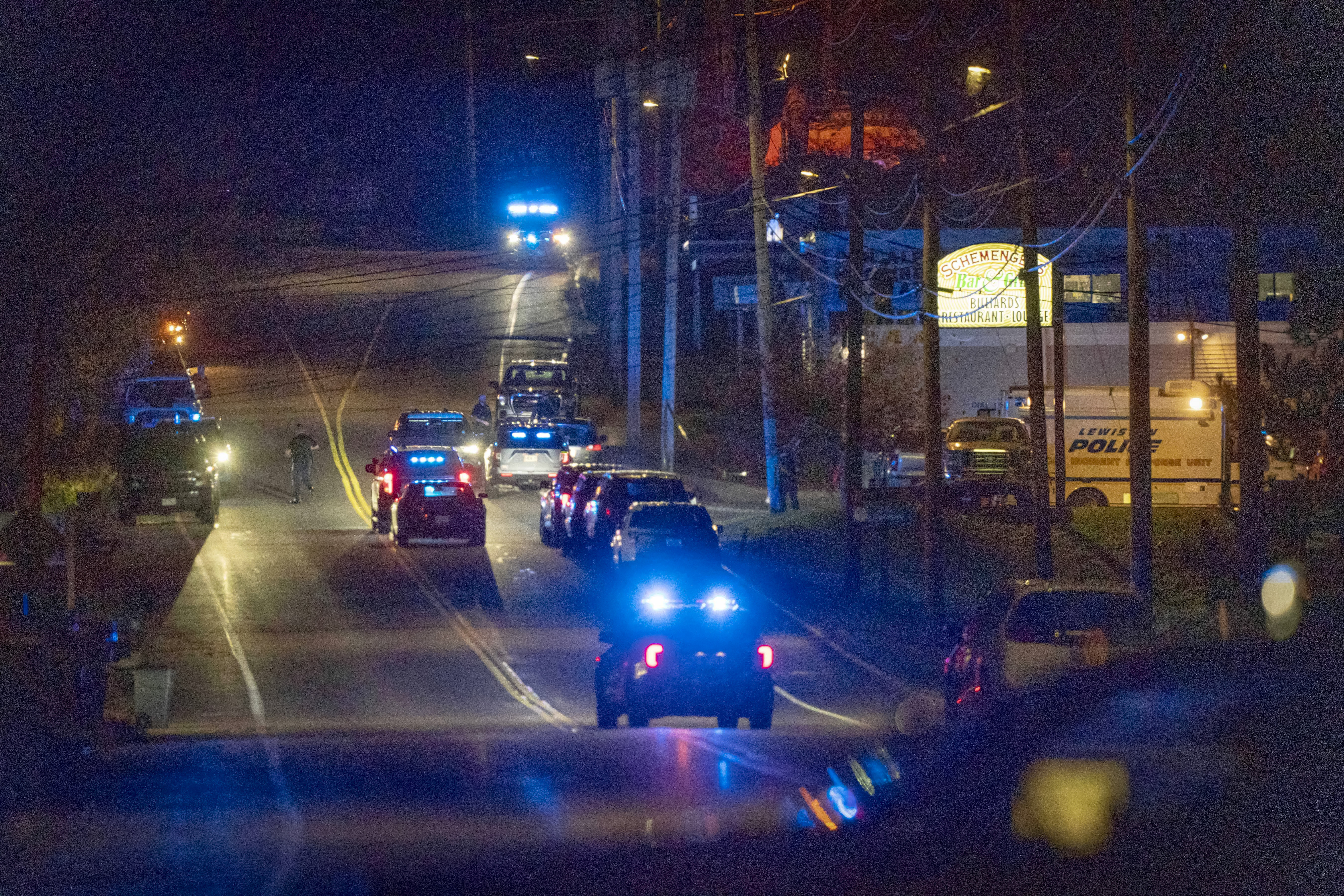 Police respond to an active shooter situation in Lewiston, Maine, Wednesday, Oct. 25, 2023.