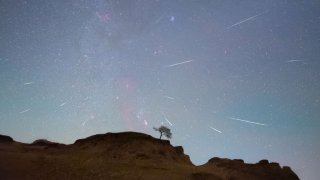 FILE - The Orionids meteor shower