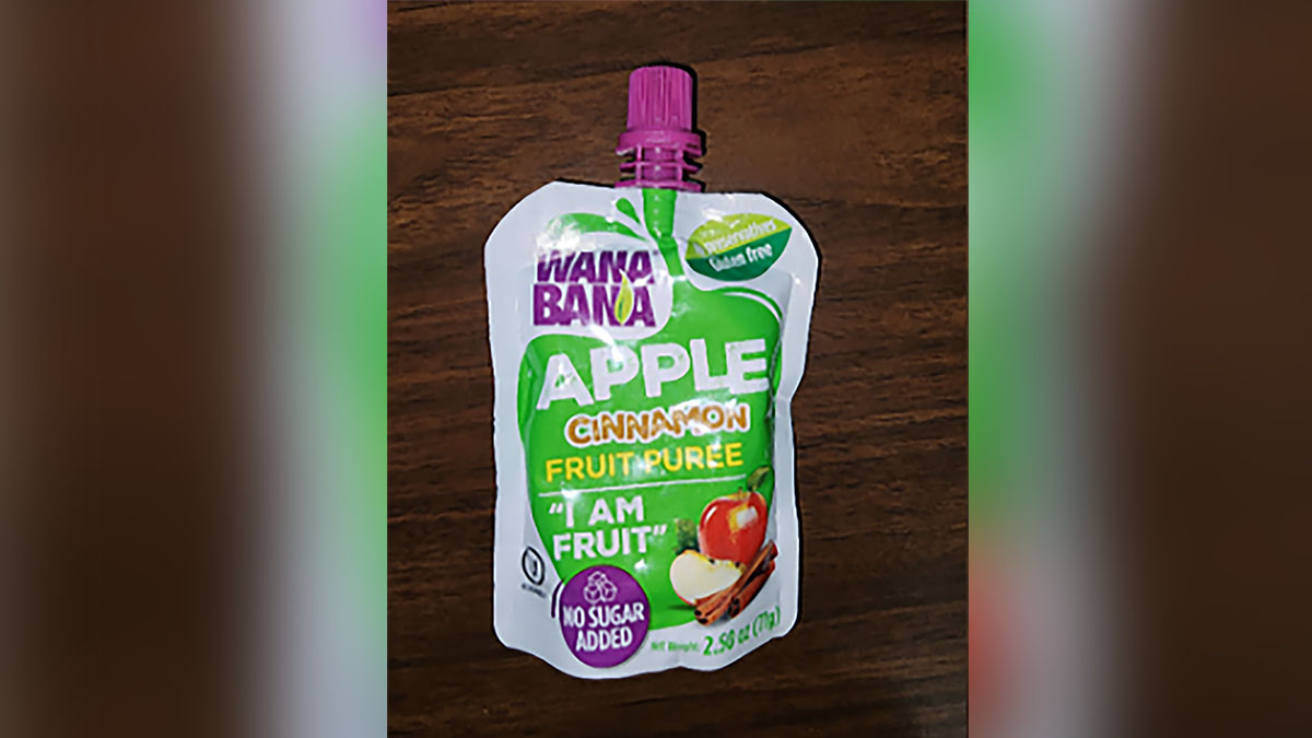 WanaBana apple cinnamon fruit puree pouches recalled due to lead NBC