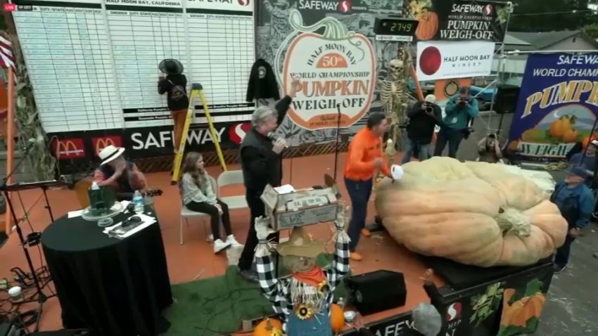 World record pumpkin at Half Moon Bay.