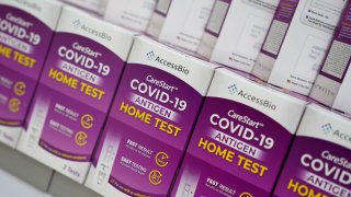 COVID-19 home test kits are pictured in a store window during the coronavirus disease (COVID-19) pandemic in the Manhattan borough of New York City, New York, U.S., January 19, 2022.