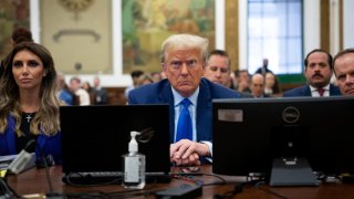 Former U.S. President Donald Trump attends theTrump Organization civil fraud trial, in New York State Supreme Court in the Manhattan borough of New York City, October 23, 2023.