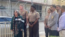 Miami-Dade Mayor Daniella Levine Cava and Police Director Stephanie Daniels hold a news conference about an officer who was grazed by a bullet in Miami Gardens.