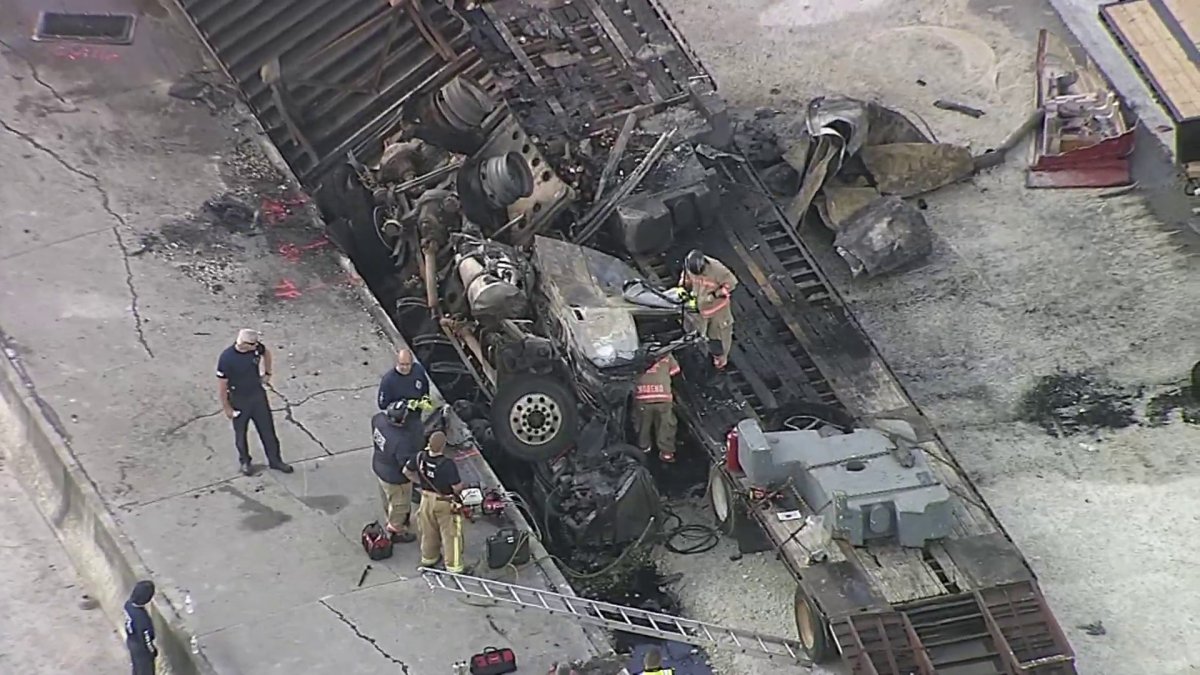 Aftermath Of Major Crash That Shut Down I 95 Lanes In Broward County Nbc 6 South Florida