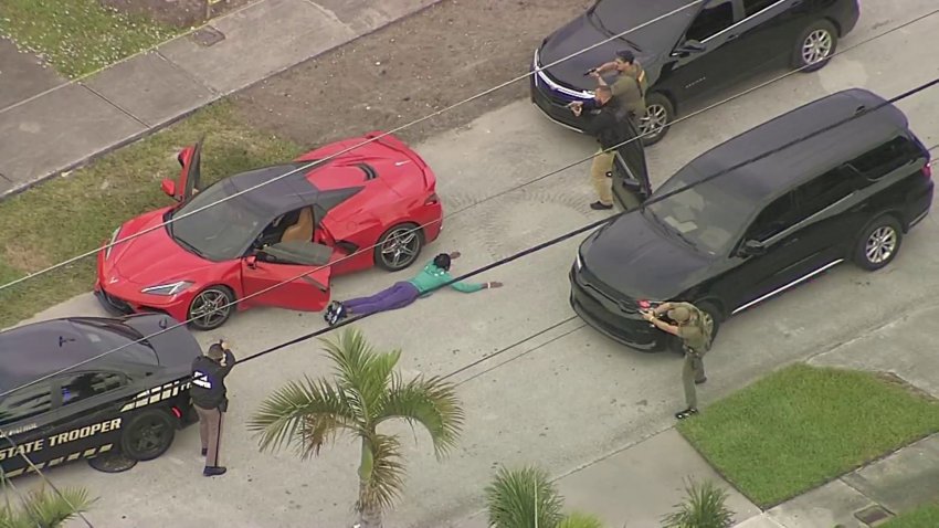 Pursuit of red Corvette ends in South Florida