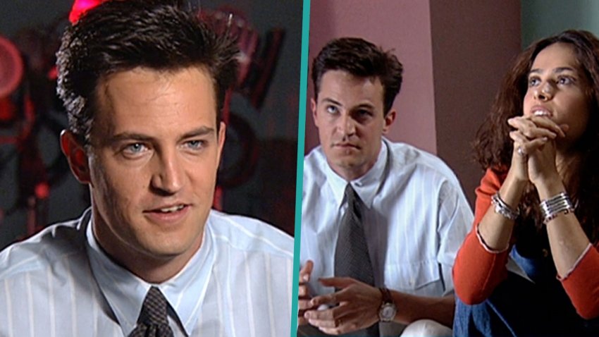 Matthew Perry and Salma Hayek on ‘Fools Rush In' set in 1996