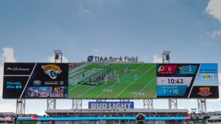 JACKSONVILLE, FL – DECEMBER 16: The Jacksonville Jaguars offense lines up for a play during the game between the Washington Redskins and the Jacksonville Jaguars on December 16, 2018 at TIAA Bank Field in Jacksonville, Fl. (Photo by David Rosenblum/Icon Sportswire via Getty Images)