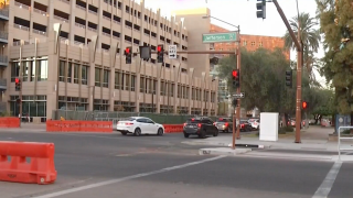 Jackson Street and 3rd Avenue intersection in Downtown Phoenix, Arizona.