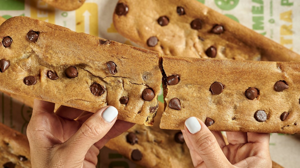 Score a cost-free footlong chocolate chip cookie at Subway on National Cookie Day