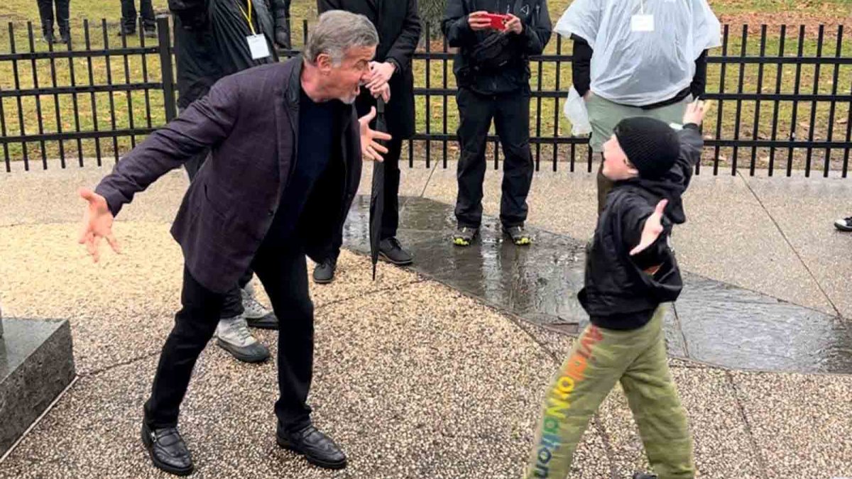 Enjoy Sylvester Stallone and youthful admirer reenact well known ‘Rocky’ scene in Philadelphia