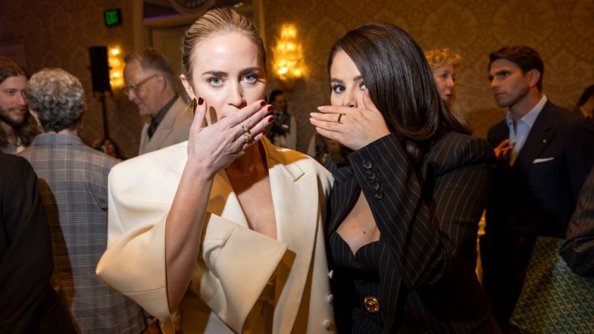 Selena Gomez and Emily Blunt poke fun at Golden Globes lip-reading through drama