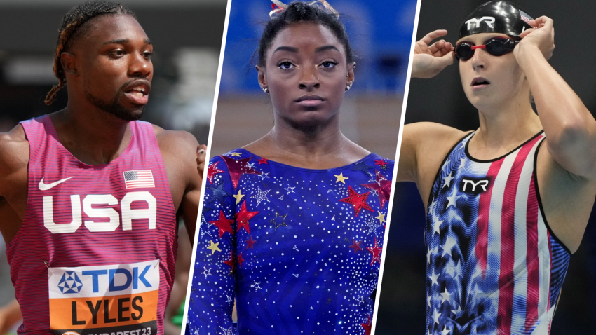 Noah Lyles, Simone Biles and Katie Ledecky