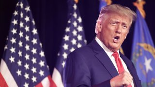 Former U.S. President and Republican presidential candidate Donald Trump delivers remarks at a Nevada Republican volunteer recruiting event at Fervent: A Calvary Chapel on July 8, 2023 in Las Vegas, Nevada.
