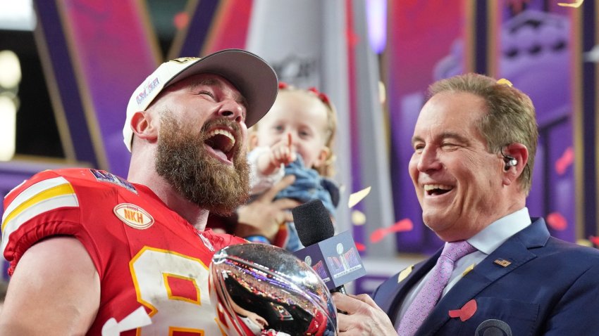 Travis Kelce with Jim Nantz