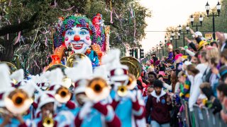 Photo of a Carnival parade in New Orleans