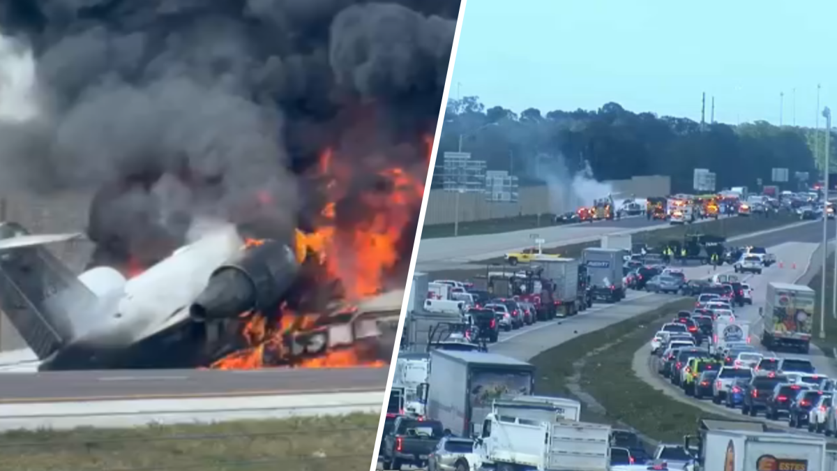 Jet bursts into flames after crashing into car on I-75 in SW Florida, killing 2 – NBC 6 South Florida
