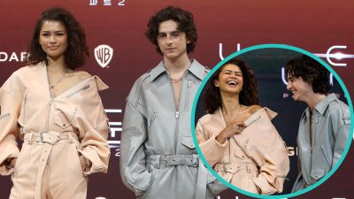 Zendaya and Timothée Chalamet twin in matching jumpsuits at ‘Dune' event