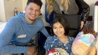 Patrick and Brittany Mahomes visited two young girls shot at a Chiefs rally this week.