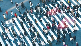 Commuters walking at Shibuya Crossing, Tokyo
