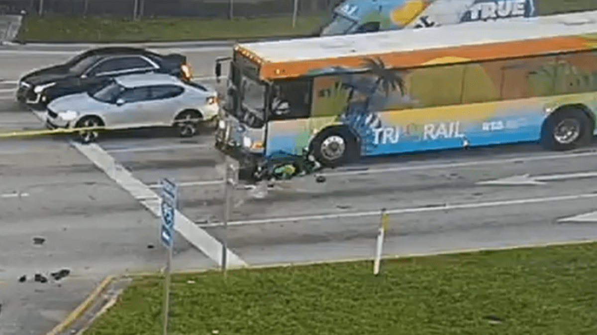 1 Hospitalized After Crash Involving Motorcycle Broward Tri Rail Bus Near I 95 Nbc 6 South