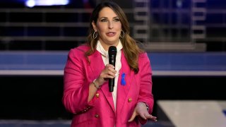 FILE – Republican National Committee chair Ronna McDaniel speaks before a Republican presidential primary debate hosted by NBC News, Nov. 8, 2023, at the Adrienne Arsht Center for the Performing Arts of Miami-Dade County in Miami.