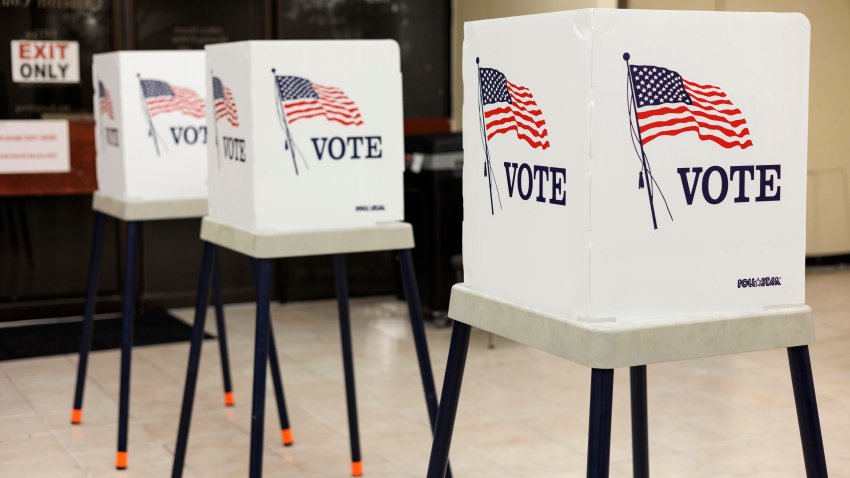 The Cameron County Courthouse polling place on March 5, 2024 in Brownsville, United States.