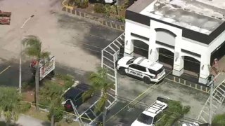 Police respond to a shooting outside the Plaza Hotel Fort Lauderdale on April 2, 2024.