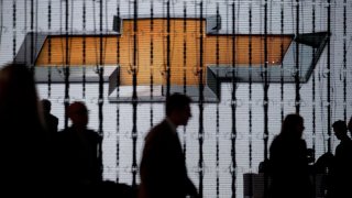 General Motors’ Chevrolet logo is displayed during a North American International Auto Show in Detroit.