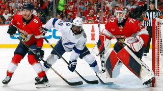 The Florida Panthers beat the Tampa Bay Lightning 3-2 in Game 1 of their NHL playoff series opener April 21, 2024.