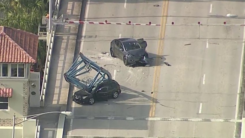 One person dead, two injured after crane falls onto car in downtown Fort Lauderdale