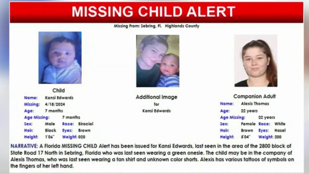 Missing child alert issued for 7-month baby – NBC 6 South Florida