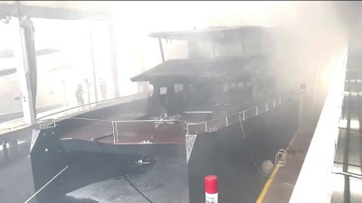 Huge yacht goes up in flames on Miami River