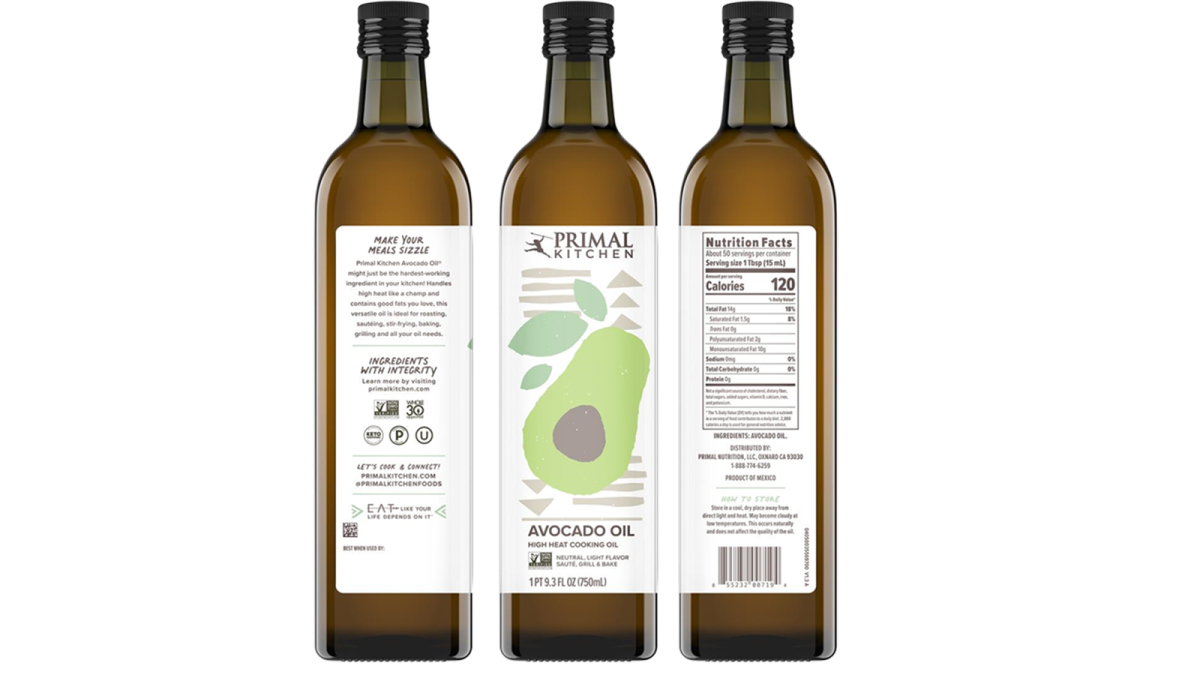 Primal Kitchen recalls avocado oil due to glass bottle that can break - Vimarsana News