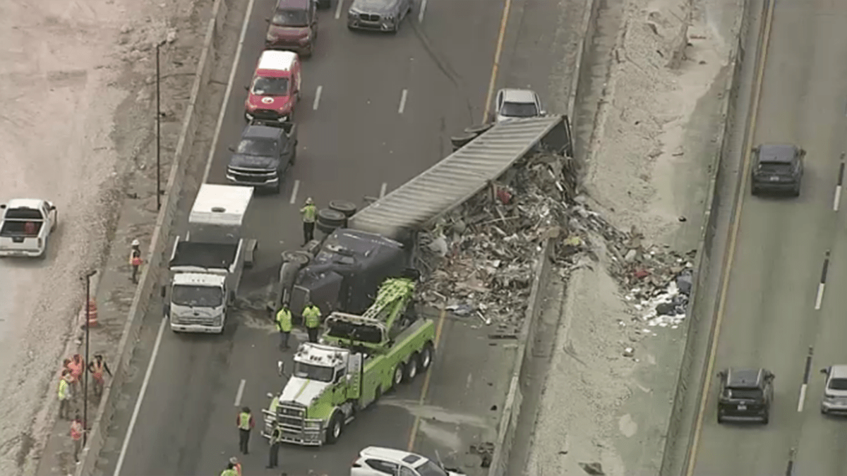 Rollover Crash Involving Tractor Trailer Snarls Traffic On Sawgrass Expressway Nbc 6 South Florida 0949