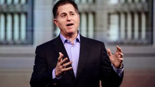 Michael Dell, Chairman and CEO of Dell Technologies, is speaking at the Mobile World Congress 2024 in Barcelona, Spain, on February 27, 2024.