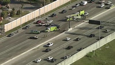 Tanker truck rolls over on Turnpike in SW Miami-Dade