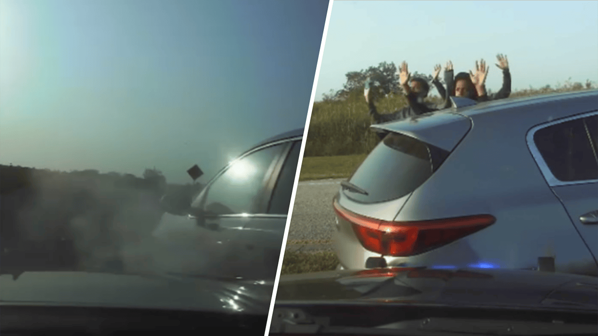 Dashcam video shows high-speed FHP chase of teens in stolen SUV in ...