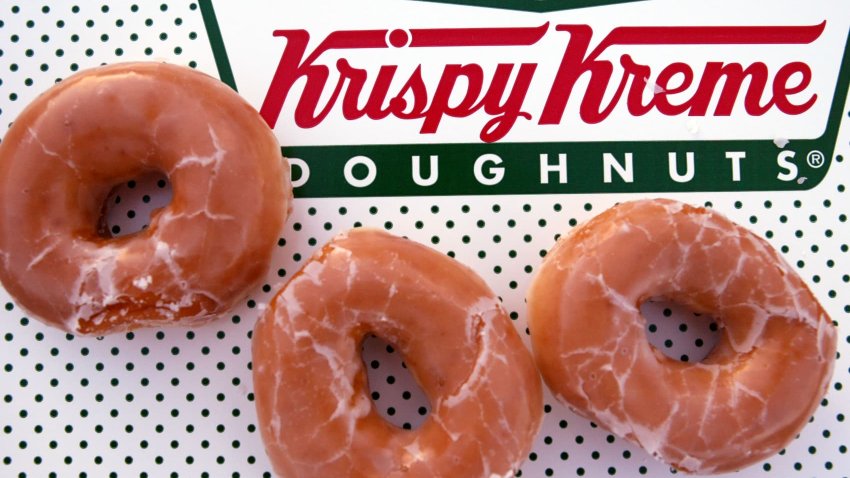 Glazed Krispy Kreme doughnuts.