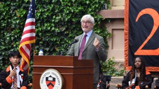 Actor Sam Waterston gives the keynote address for Class Day at Princeton University on May 27, 2024 in Princeton, New Jersey.