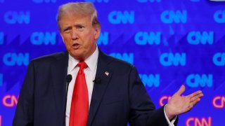 Former U.S. President Donald Trump speaks as he attends a presidential debate with U.S. President Joe Biden in Atlanta, Georgia, June 27, 2024.